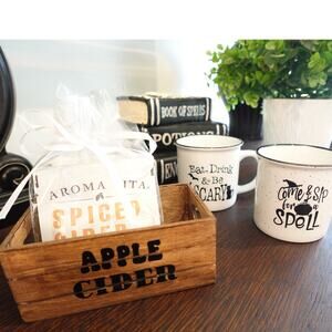 Wooden Crate/ Hot Cider / Fall / Pumpkin /Caddy